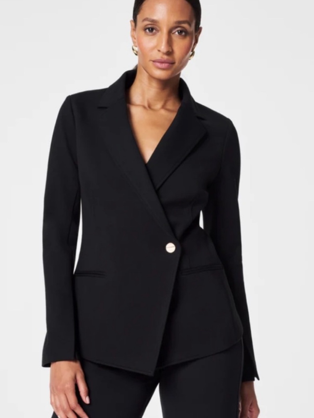 Spanx Black Asymmetric Single-Button Blazer Jacket - Women
